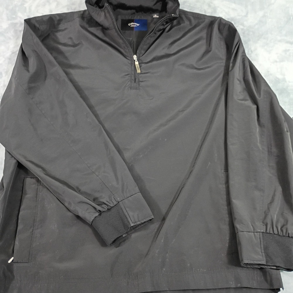 Callaway Collection Mens XL Black Quarter Zip Golf Windbreaker Pullover Jacket